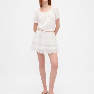 Gap 100% cotton White Eyelet Skort NWT size S